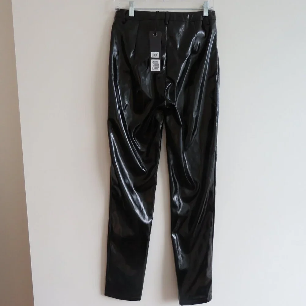 I.AM.GIA Nikole Black Faux Vegan Patent Leather Pants - Women's Size M NWT - Picture 10 of 16